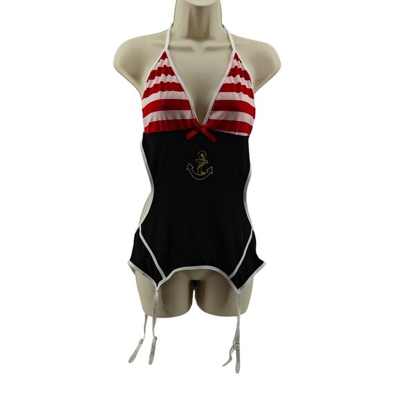 Romwe Retro Sailor Two Piece Lingerie Set Womens Large - Picture 2 of 10